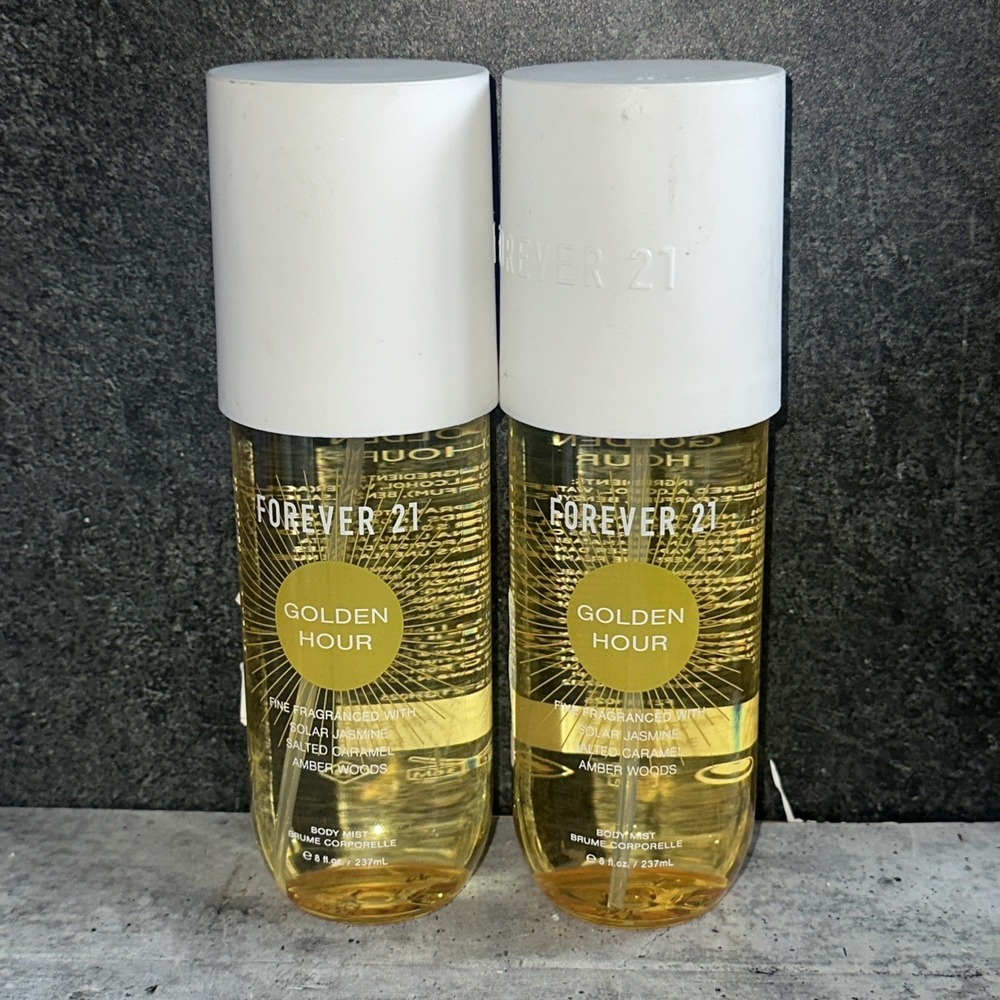 2 Lot Forever 21 Golden Hour Body Mist Spray 8 FL OZ Jasmine